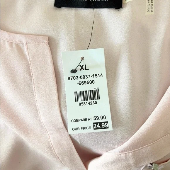 Zara Light Pink V-Neck Blouse - Picture 3 of 3